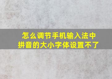 怎么调节手机输入法中拼音的大小字体设置不了