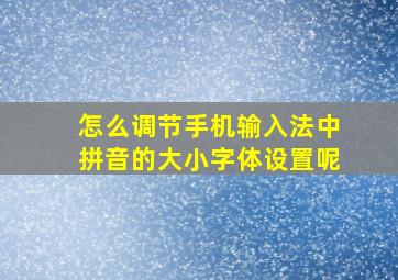 怎么调节手机输入法中拼音的大小字体设置呢