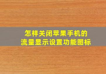 怎样关闭苹果手机的流量显示设置功能图标