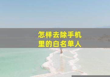 怎样去除手机里的白名单人