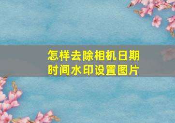 怎样去除相机日期时间水印设置图片