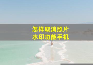 怎样取消照片水印功能手机