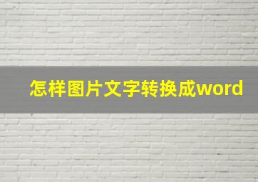 怎样图片文字转换成word