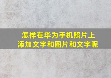 怎样在华为手机照片上添加文字和图片和文字呢