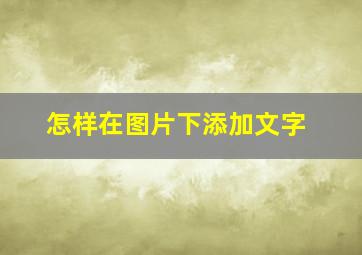 怎样在图片下添加文字