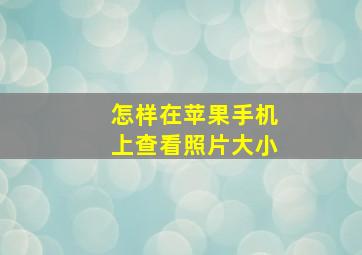 怎样在苹果手机上查看照片大小