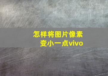 怎样将图片像素变小一点vivo