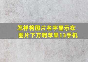 怎样将图片名字显示在图片下方呢苹果13手机