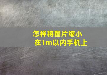 怎样将图片缩小在1m以内手机上