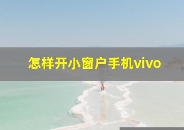 怎样开小窗户手机vivo