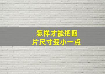 怎样才能把图片尺寸变小一点