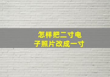 怎样把二寸电子照片改成一寸