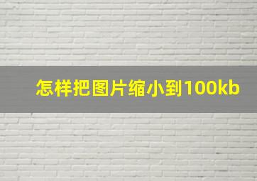 怎样把图片缩小到100kb