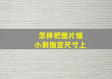 怎样把图片缩小到指定尺寸上