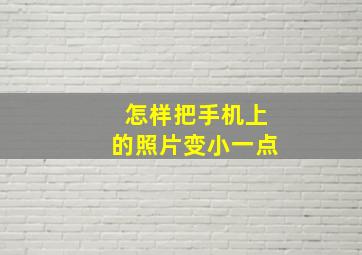 怎样把手机上的照片变小一点