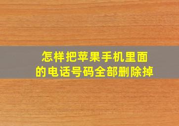 怎样把苹果手机里面的电话号码全部删除掉