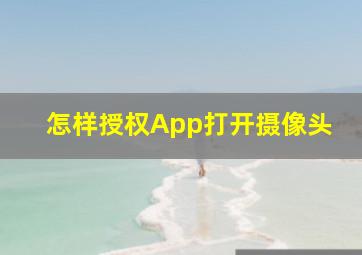 怎样授权App打开摄像头