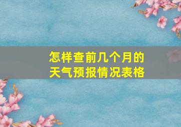 怎样查前几个月的天气预报情况表格