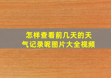 怎样查看前几天的天气记录呢图片大全视频