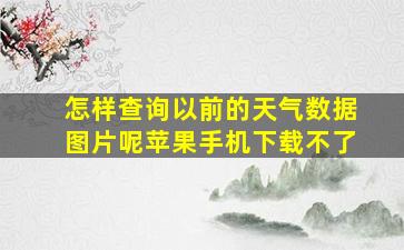 怎样查询以前的天气数据图片呢苹果手机下载不了