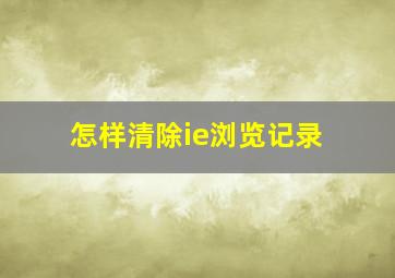 怎样清除ie浏览记录