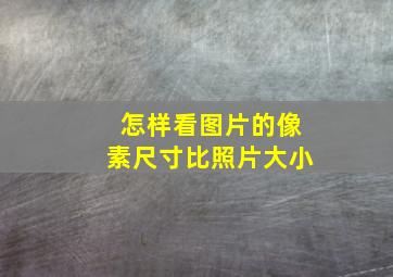 怎样看图片的像素尺寸比照片大小