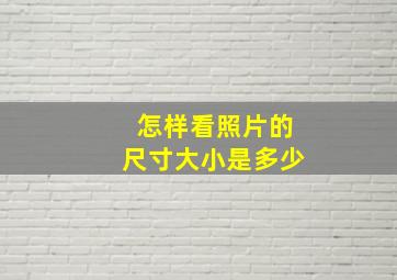 怎样看照片的尺寸大小是多少