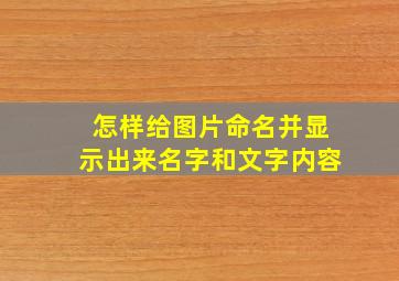 怎样给图片命名并显示出来名字和文字内容