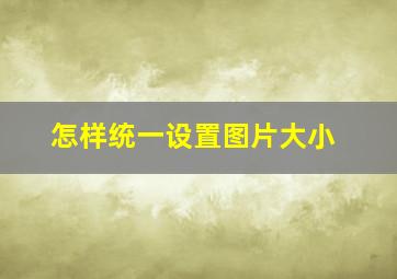 怎样统一设置图片大小