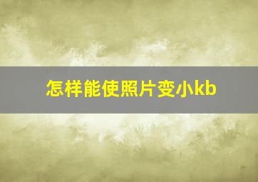 怎样能使照片变小kb