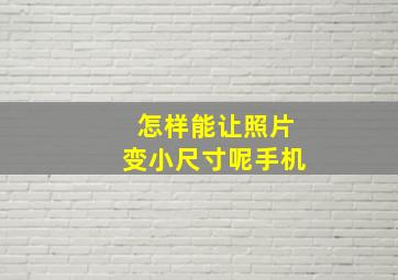 怎样能让照片变小尺寸呢手机