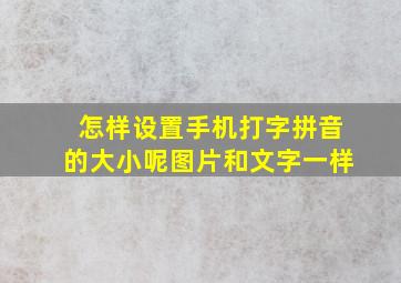 怎样设置手机打字拼音的大小呢图片和文字一样