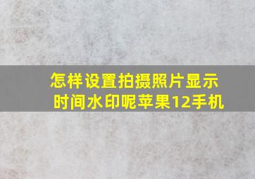 怎样设置拍摄照片显示时间水印呢苹果12手机