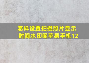 怎样设置拍摄照片显示时间水印呢苹果手机12