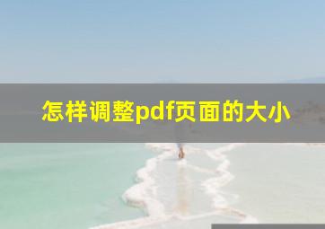 怎样调整pdf页面的大小