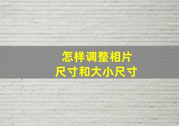 怎样调整相片尺寸和大小尺寸