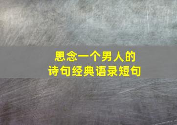 思念一个男人的诗句经典语录短句