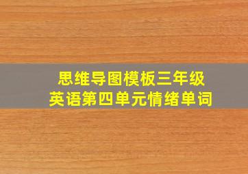 思维导图模板三年级英语第四单元情绪单词