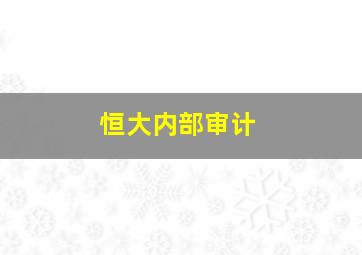 恒大内部审计