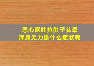 恶心呕吐拉肚子头晕浑身无力是什么症状呢