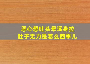 恶心想吐头晕浑身拉肚子无力是怎么回事儿