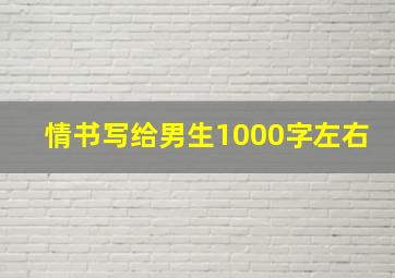 情书写给男生1000字左右