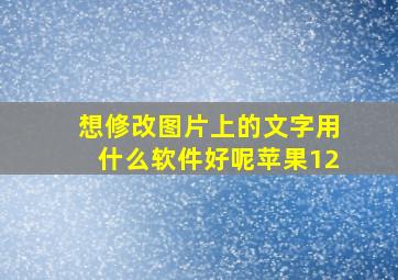 想修改图片上的文字用什么软件好呢苹果12