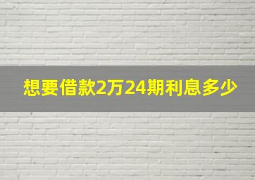 想要借款2万24期利息多少