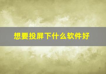 想要投屏下什么软件好