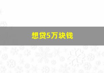 想贷5万块钱