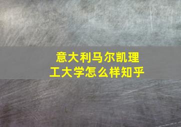 意大利马尔凯理工大学怎么样知乎