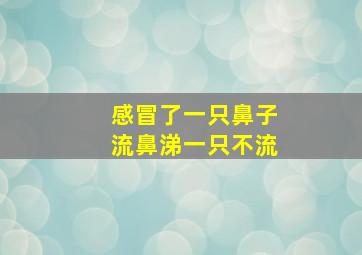 感冒了一只鼻子流鼻涕一只不流