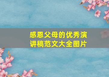 感恩父母的优秀演讲稿范文大全图片