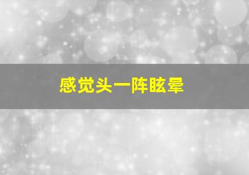 感觉头一阵眩晕